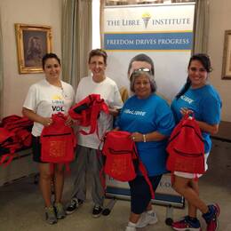 Backpacks and school supplies from Libre to give away