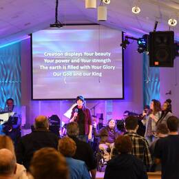 Sunday worship at Liberty Christian Center