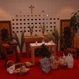 Easter Baskets on Easter Morning in the Chapel