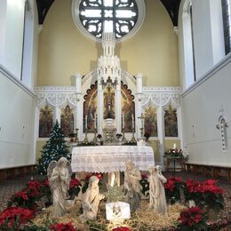 The altar at Christmas