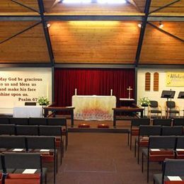 St Mark's church set up ready for a wedding