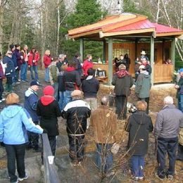 Easter morning service beside the Pinawa Channel