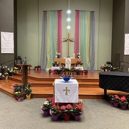 The altar at Easter