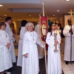 The procession forms in the narthex