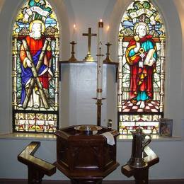 Baptismal font at St. James'