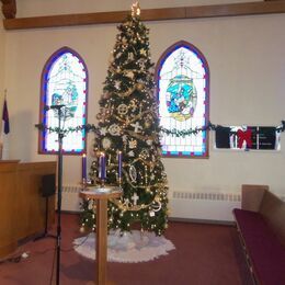 The sanctuary at Christmas