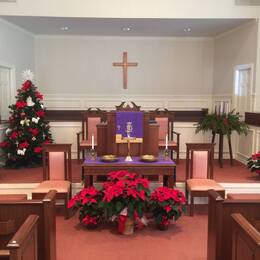 The sanctuary at Christmas