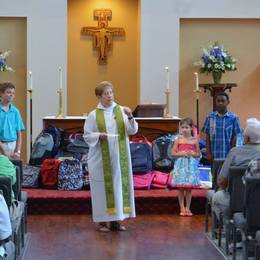 Blessing of the backpacks and school supplies