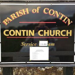 Contin Parish Church sign - photo courtesy of Dougie Beck