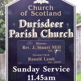 Durisdeer Parish Church sign - photo courtesy of Su Topping