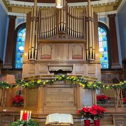 The altar at Christmas