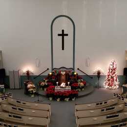 The sanctuary at Christmas