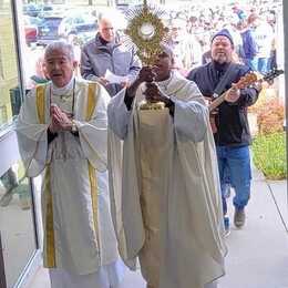 Eucharistic procession on Christ the king Feast at Assumption of the Blessed Virgin Mary Church