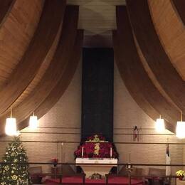 The sanctuary at Christmas