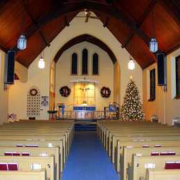 The sanctuary at Christmas