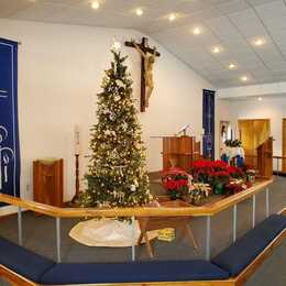 The sanctuary at Christmas