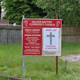 Delves Baptist Community Church sign