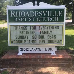 Rhoadesville Baptist Church, Rhoadesville, Virginia, United States