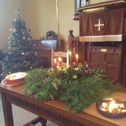 The altar at Christmas