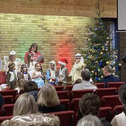 Singing Christmas carols at Stretton Hall Farm