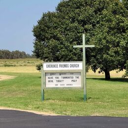 Cherokee Friends Church sign - photo courtesy of Claudette A Parker