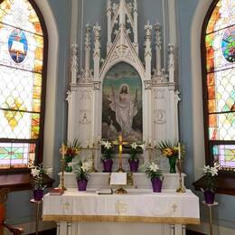 The altar at Easter