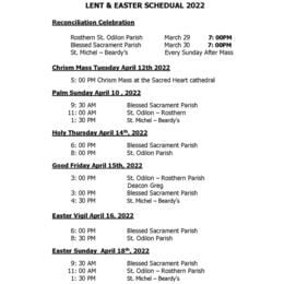 LENT & EASTER SCHEDULE 2022