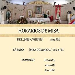 Nuestros horarios de Misa