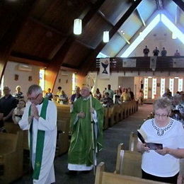 Father Michael & Bishop Bergie enter the Church