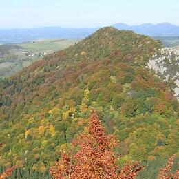 Holy Cross Monastery from La Malvialle, Rochefort-Montagne, Auvergne, France