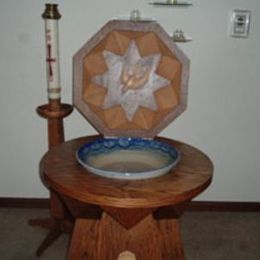 Hand-carved Baptismal font