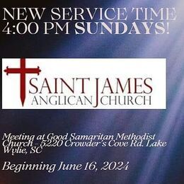 NEW SERVICE TIME 4:00 PM SUNDAYS Beginning June 16 2024