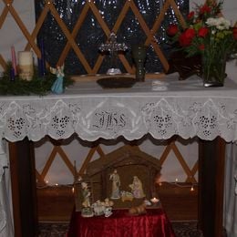 The altar at Christmas