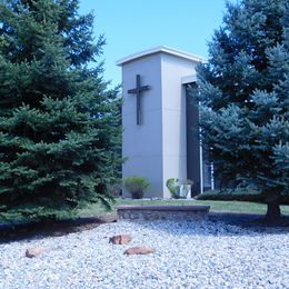 Frontal view of church