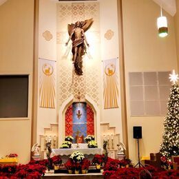 The sanctuary at Christmas