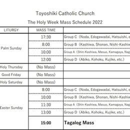 Toyoshiki Catholic Church The Holy Week Mass Schedule 2022