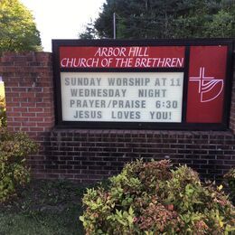 Arbor Hill Church of the Brethren sign