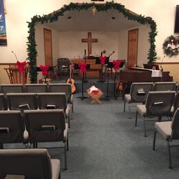 The sanctuary at Christmas