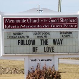 Good Shepherd Mennonite Church sign - photo courtesy of Daniel Savage