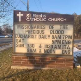 St. Roch's church sign