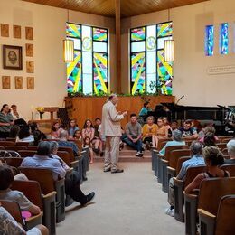 Rev. Ric talking to the kids