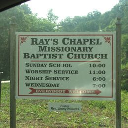 Ray's Chapel Baptist Church sign - photo courtesy of Mark Welch