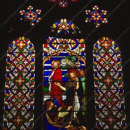 Stained glass - St John the Baptist with Christ and Two Disciples