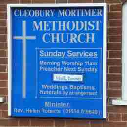 Cleobury Mortimer Methodist Church sign - photo courtesy of Bear and Ragged