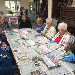 Easter egg dyeing 2016 for our annual Easter egg hunt