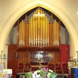 The organ and band area