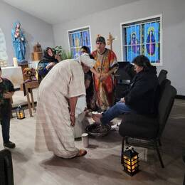 Easter 2023 - Washing of the feet - photo courtesy of Norma Moreno