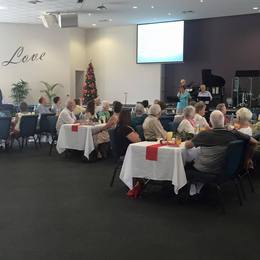 Cleveland Baptist Church Seniors celebrating Christmas over lunch