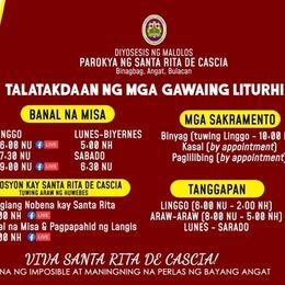 Schedule of Masses