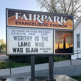 Fairpark Evangelistic Church sign